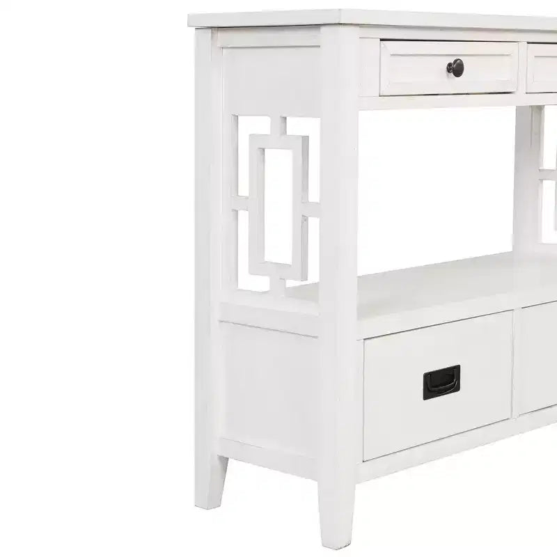 Consolle in legno stile rustico da 36" con 4 cassetti
