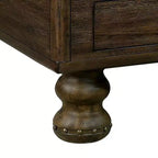 Tavolino da caffè in legno da 40" con 4 cassetti e gambe con decorazione a rivetti