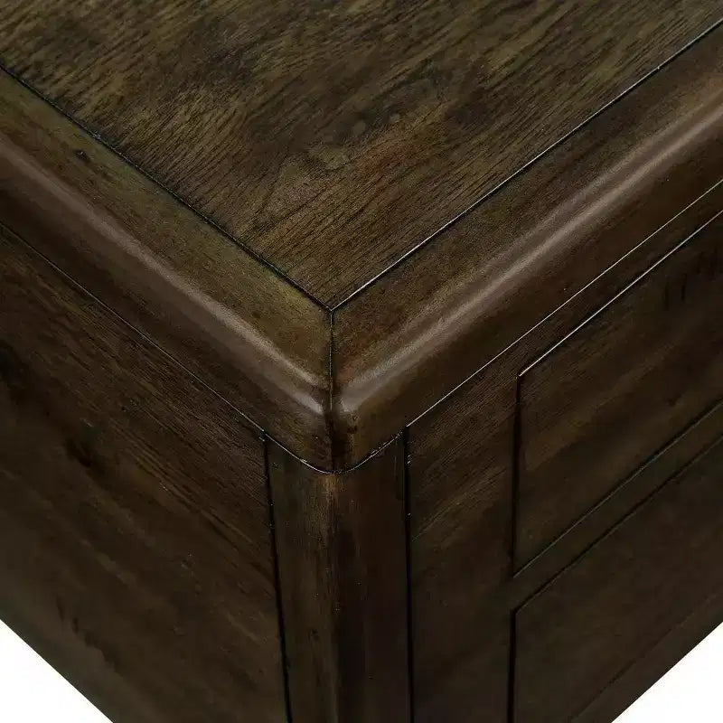 Tavolino da caffè in legno da 40" con 4 cassetti e gambe con decorazione a rivetti