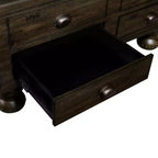 Tavolino da caffè in legno da 40" con 4 cassetti e gambe con decorazione a rivetti