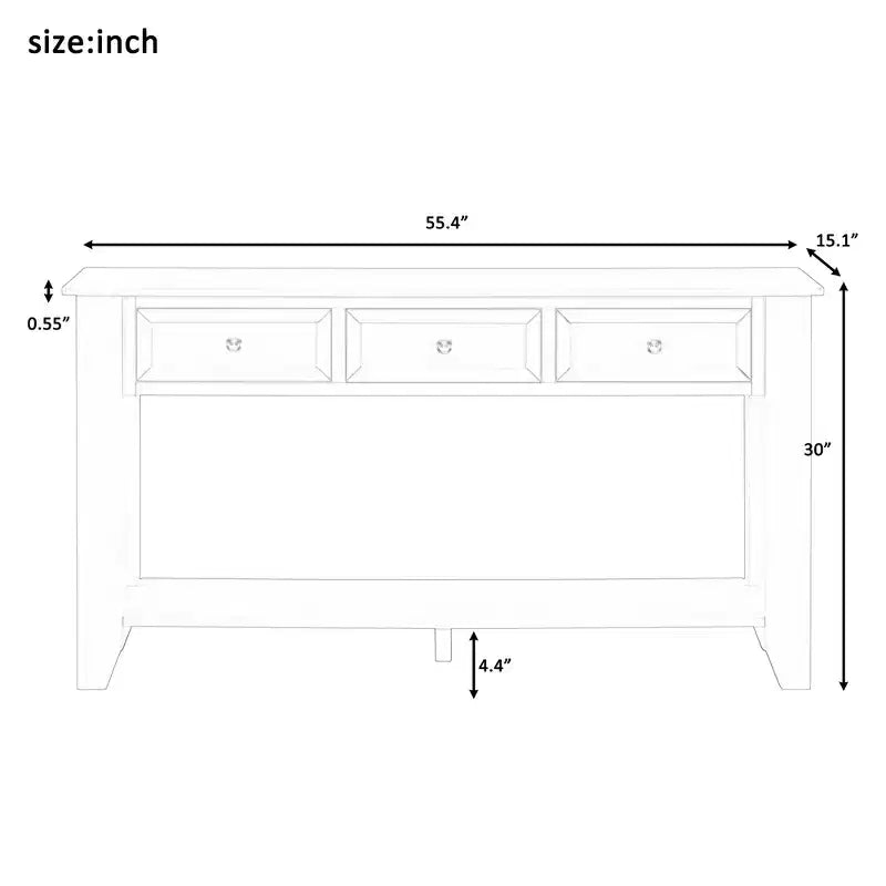Console con 3 cassetti e credenza con ripiani – Blu
