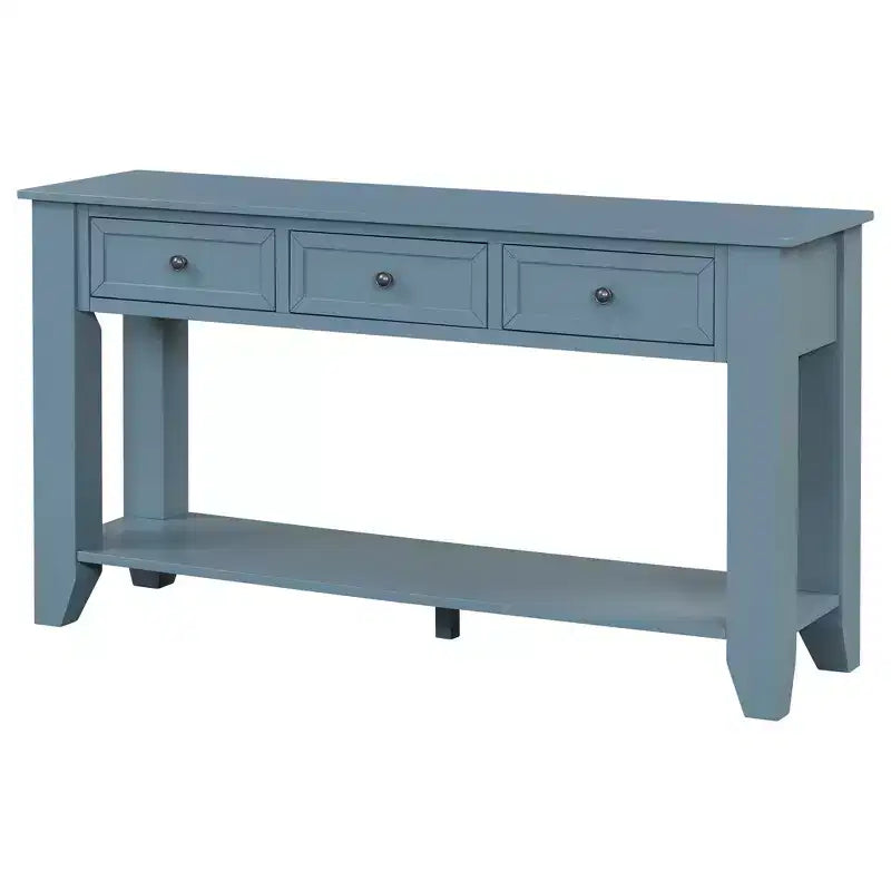 Console con 3 cassetti e credenza con ripiani – Blu