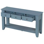 Console con 3 cassetti e credenza con ripiani – Blu