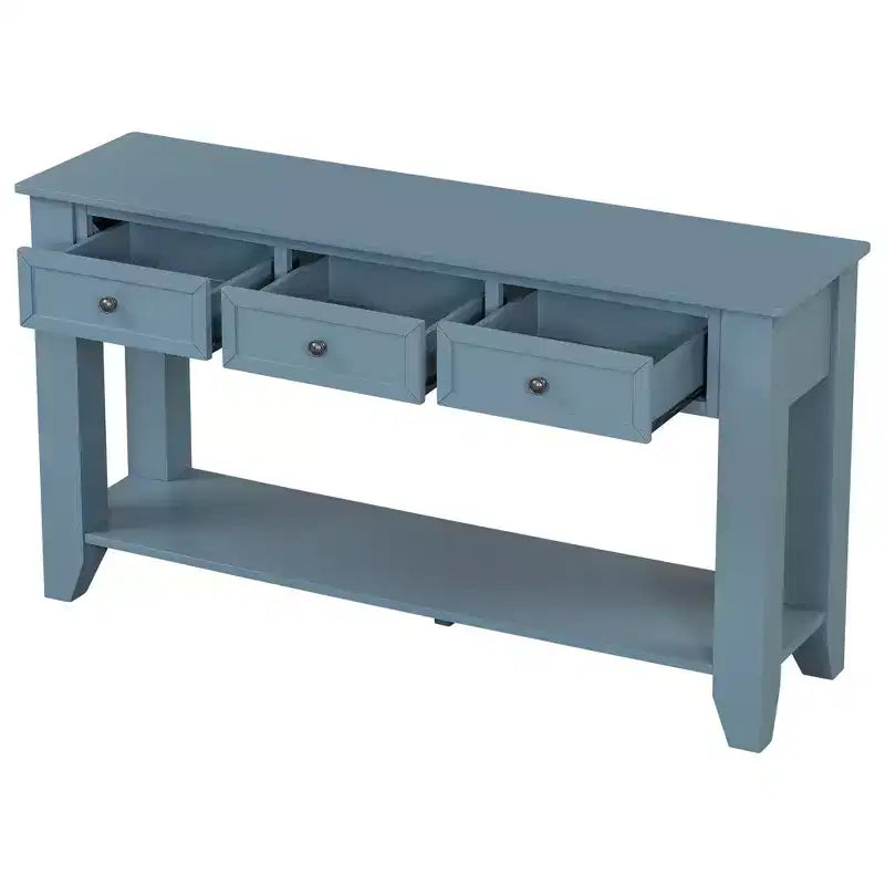 Console con 3 cassetti e credenza con ripiani – Blu