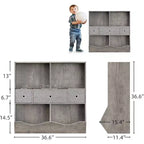 Organizzatore portagiochi a 7 scomparti per bambini con cassetti – Scaffale colorato per la sala giochi dei bambini