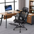 Sedia da Ufficio Ergonomica con Poggiatesta Girevole e Supporto Lombare Regolabile – Rete, 150 kg
