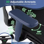 Sedia da Ufficio Ergonomica con Poggiatesta Girevole e Supporto Lombare Regolabile – Rete, 150 kg