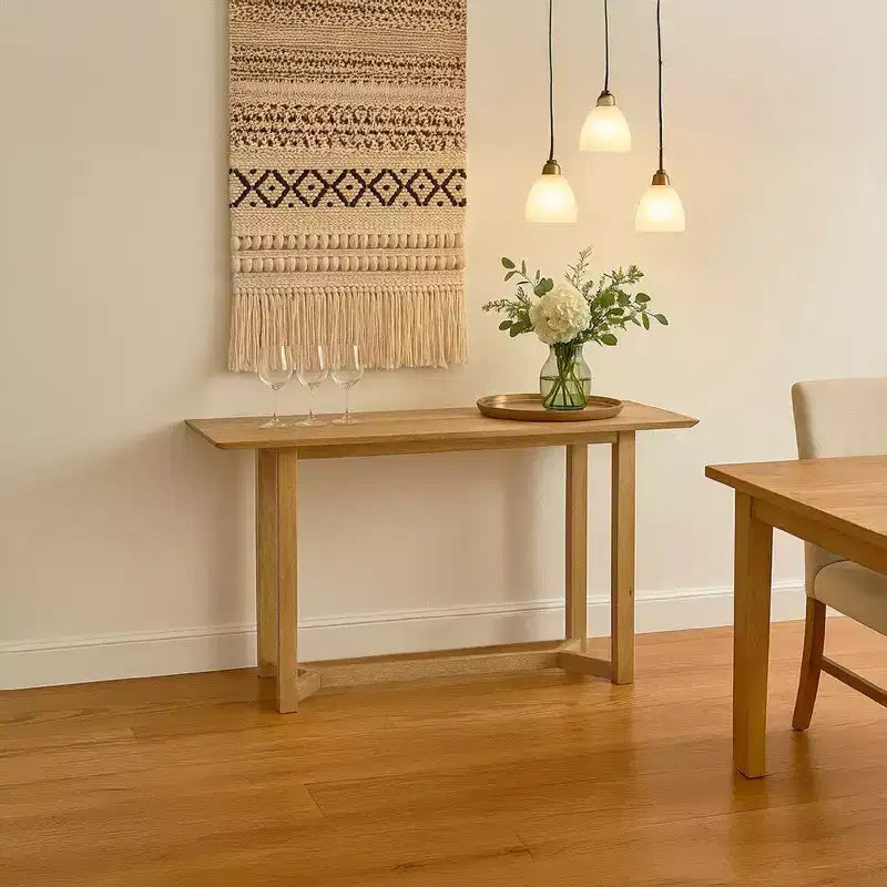 Consolle rettangolare in legno di mango da 122 cm con ripiano