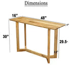 Consolle rettangolare in legno di mango da 122 cm con ripiano