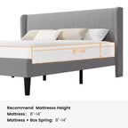 Letto imbottito in velluto con testiera ad ali – Una piazza e mezza/Matrimoniale/King Size