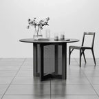 Tavolo da pranzo rotondo in legno da 46" per 4 persone – Tavolo in stile rustico moderno per cucina e sala da pranzo