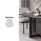 Tavolo da pranzo rotondo in legno da 46" per 4 persone – Tavolo in stile rustico moderno per cucina e sala da pranzo