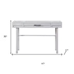 Tavolo da toilette bianco in ferro da 47" – Scrivania multiuso in stile industriale con cassetto