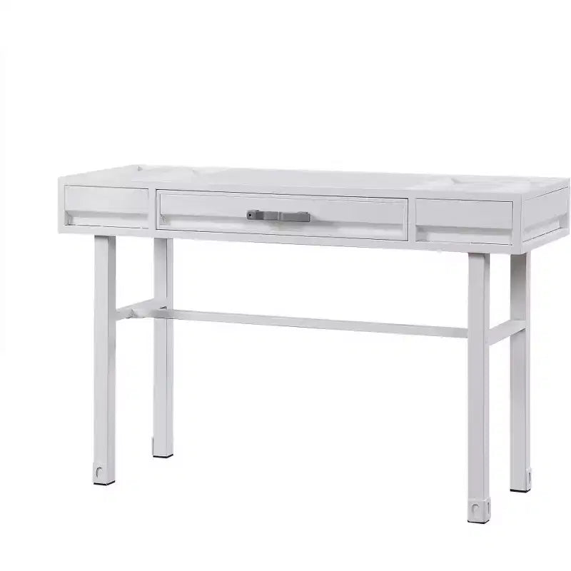 Tavolo da toilette bianco in ferro da 47" – Scrivania multiuso in stile industriale con cassetto