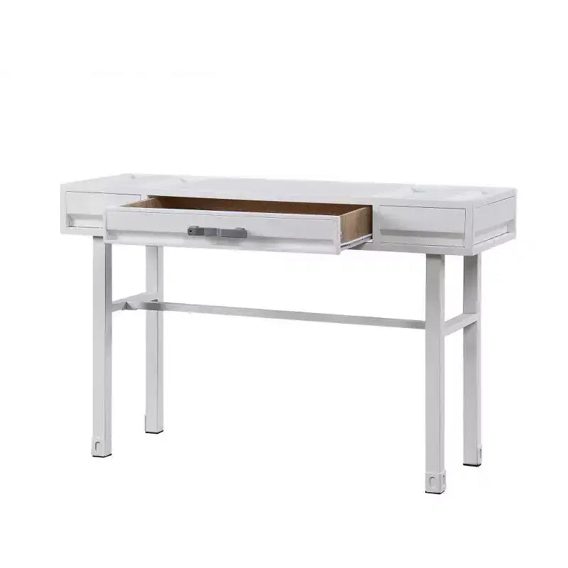 Tavolo da toilette bianco in ferro da 47" – Scrivania multiuso in stile industriale con cassetto
